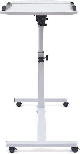 Miniatura 9 de Mesa rodante ajustable en altura para laptop, soporte de computadora portátil, mesa inclinable, escritorio, sofá, cama, mesa auxiliar adecuada para