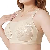 ZESLIV Damen Nahtloser Still-BH Spitze Schwangerschafts BH Beige 105G große größen Ohne Bügel Mutterschaft BH