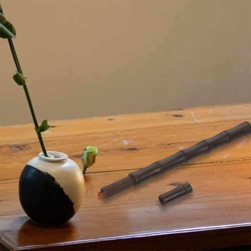 Uldigi K03ZZHD9U41833TUS3Q88H Bamboo Agarwood Incense Tube Tea Containers Wood Bracket Cone Incense Burner Incense Storage Tool Tea Leaf Container Incense Sticks Simulation Bamboo Joint Incense Container Brown thumb #2