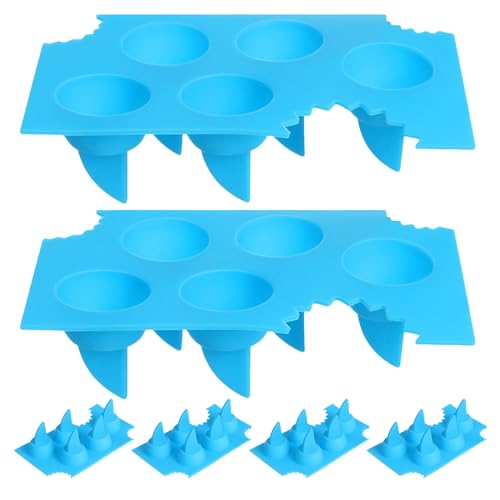 Hielera molde de silicona con diseño aleta de tiburón 6 pcs miniatura 1