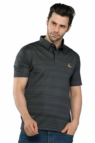 Image of STELLERS Men's Polo T-Shirt | Barcode Weave | Wrinkle Free | Soft and Feather Touch | Arid Play | Regular Fit