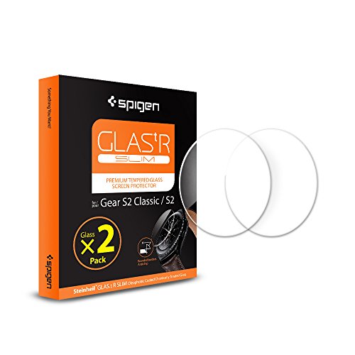 Spigen Gear S2 Screen Protector Tempered Glass 2 Pack for Gear S2 / Gear S2 Classic