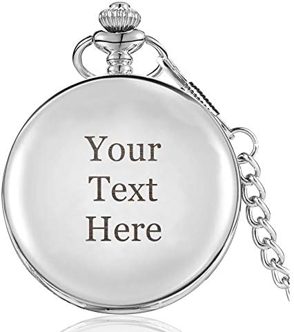 EDSG Personalised Pocket Watch | Engraved Watch | Custom Gift for Dad Daddy Father Boyfriend Husband Uncle Usher Best Man Grooms Stepfather Grandad Fathers Day Gift with Box