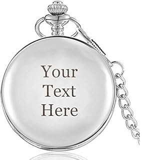EDSG Personalised Pocket Watch | Engraved Watch | Custom Gift for Dad Daddy Father Boyfriend Husband Uncle Usher Best Man Grooms Stepfather Grandad Fathers Day Gift with Box