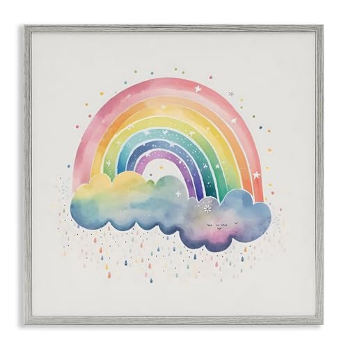 'Bright Boho Rainbow & Stars'| Framed Giclee Art