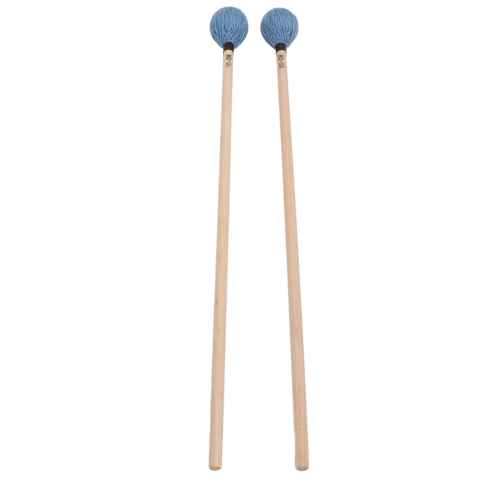 Mazzuolo Medio Duro, Mazzuolo in Filato Duro Liscio, Riproduzione Morbida 1 Paio di Bacchette per Marimba Professionali per Strumenti a Percussione (Blu)