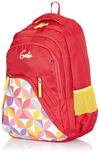 Image of Genie Spray Backpack for Women - 3 compartments, Stylish and Trendy College Backpacks for Girls, Water Resistant and Lightweight Bags, Easy to Carry Backpacks for Women. Collection (Red)
