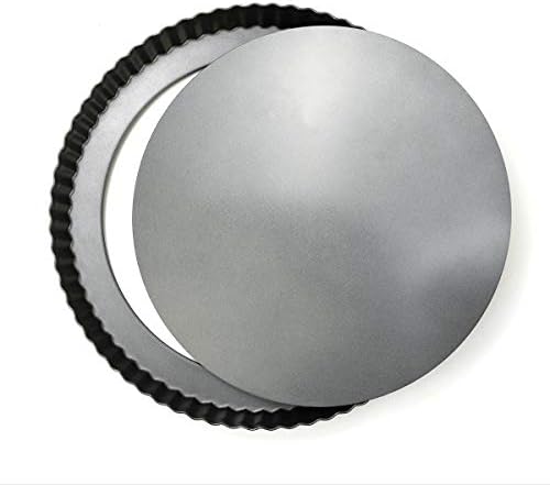 LUUFAN Non-stick Quiche Pan Tart Pan With Loose Bottom, Round Fluted Flan Tin (22cm/8.6inch)