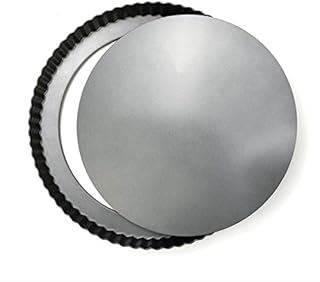 LUUFAN Non-stick Quiche Pan Tart Pan With Loose Bottom, Round Fluted Flan Tin (22cm/8.6inch)