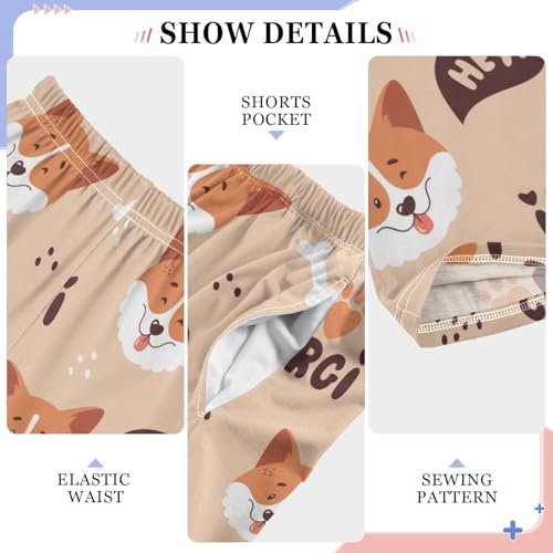 Boys' Pants Corgi Cute Dogs Long Bottoms Jogger Pants Elastic Waist Trousers with Pockets S-XL4