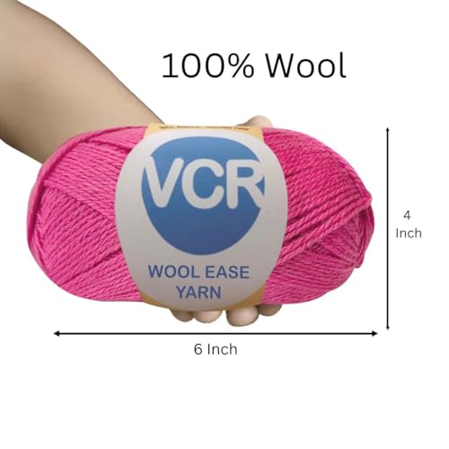 Image of VCR Hot Pink Wool Ease Yarn, 100 Grams Hank, 260 Meters Length, 100% Wool Ball for Crochet and Knitting, Suitable for Mufflers, Scarves & cowls Pack of 1