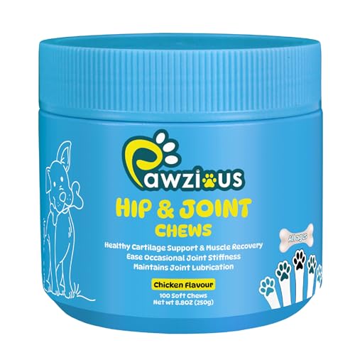 Joint Supplements for Dogs - Dog Hip and Joint Care Chews with Glucosamine, Chondroitin, Green Lipped, Omega-3, Turmeric and MSM for Arthritis, Chicken Flavor (100 Count)