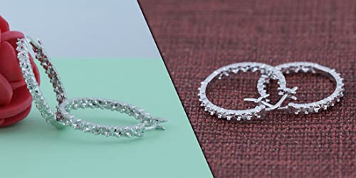 Dazzlingrock Collection 0.06 cttw Round White Diamond Illusion Set Hinged Post Hoop Earrings for Women in 925 Sterling Silver4
