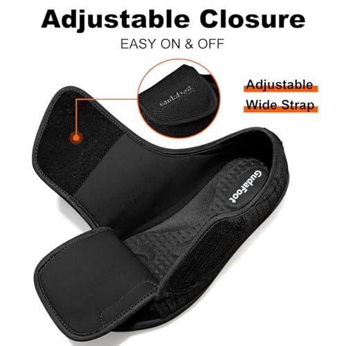 Women's Diabetic Shoes Easy Put on with Adjustable Lightweight for Edema Plantar Fasciitis Bunions Arthritis Neuropathy Wide Width Swollen Feet Bottom Fattening and Widening Elderly Shoes Black,8.5 by GudaFoot - Image 3