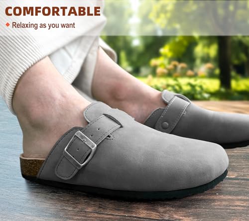 Image of BULLIANT Women Mules Clogs-Memory Foam Cushioned Cork Footbed-Fleece Lined | Unisex | Adjustable Fit | Memory Foam Cushioning | Wet-Resistant PU Shoes for Nurses & Housekeepers