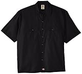 dickies hemdjacke Verbesserte Atmungsaktivität Dickies Herren Kurzarm Flex Twill Arbeitshemd Big - Schwarz - 3X-Groß