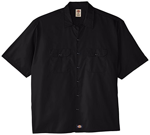 Dickies Men's Big and Tall Short-Sleeve Work Shirt, Black, 3X-Large
