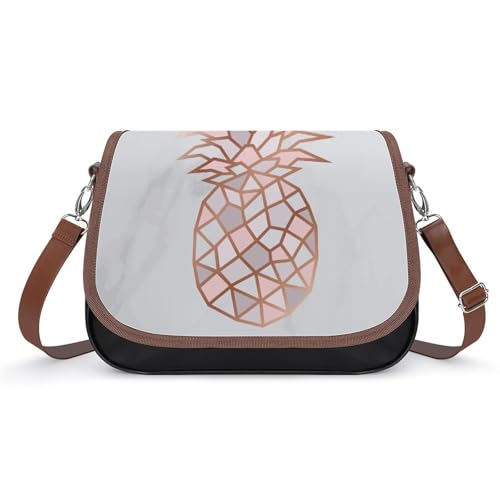 Sac à bandoulière ananas marbré or rose idéal pour le travail et sorties