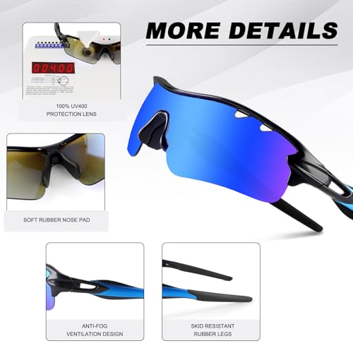 Image of BangLong Polarized UV400 Sports Sunglasses with 5 Lenses for Men Women