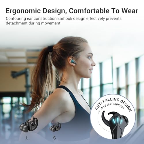 Image of EDYELL TWS Gaming Wireless Earbuds,60Ms Low Latency,Bluetooth 5.1,Ipx7 Trusted Waterproof,Dedicated Gaming Mode,40H Playtime,Built-in Microphone with Deep Bass for Sports,Blazing Led New,in-Ear