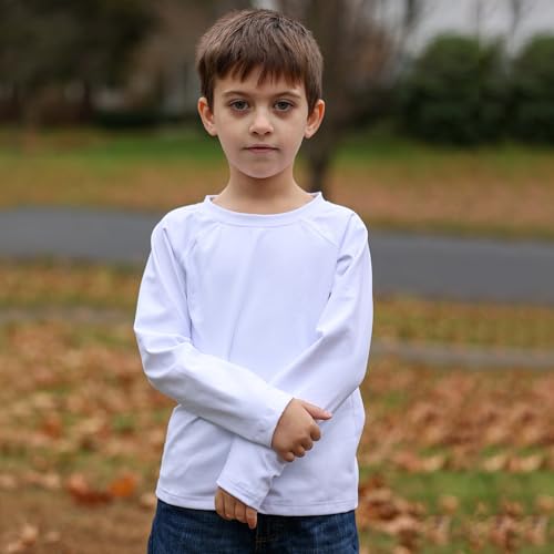 BIG ELEPHANT 2 Pack Youth Boys Compression Thermal Shirt Fleece Lined Base Layer Long Sleeve Athletic Baseball Undershirt4