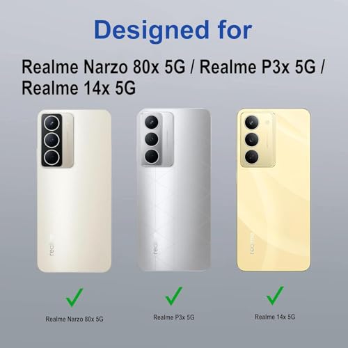 Image of Compatible for Realme Narzo 80x 5G / Realme P3X 5G / Realme 14X 5G Flip Cover Leather Finish | Inside TPU with Card Pockets | Wallet Stand | Complete Protection Flip Case Blue