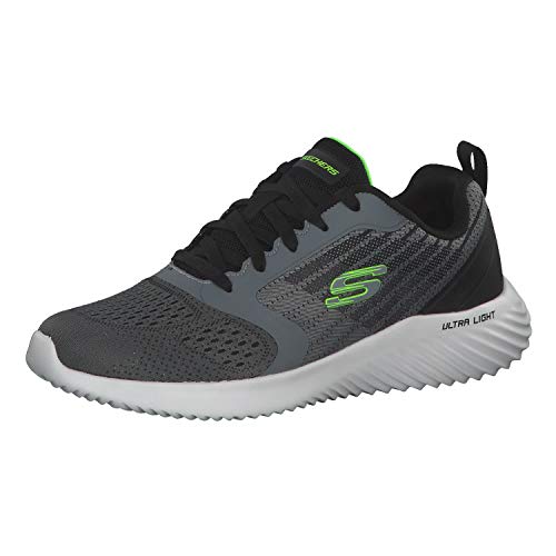 Skechers Bounder Verkona, Zapatillas Hombre, Gris (Charcoal Mesh/Gray Synthetic/Trim Ccgy), 38.5 EU