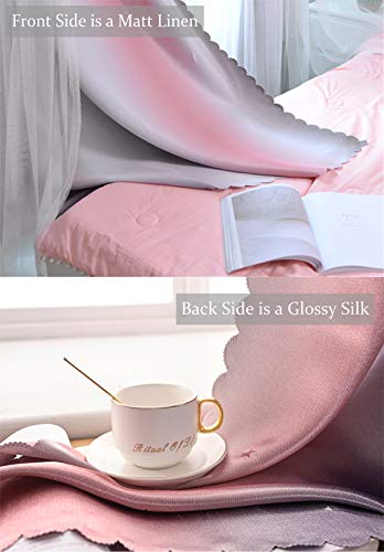 Image of Yancorp 63 inch Length Room Darkening Blackout Pink Rainbow Curtains for Girls Bedroom Kids Room Ombre Window Panels Living Room (Pink Grey, W52 X L63)