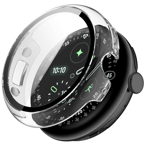 RUIIOCVKK for Google Pixel Watch 4 41MM P[X ̌^ KX Jo[ Sʕی 9HیtB+PCJo[ ȒP ϏՌ ߗ Google Pixel Watch4 41MM یJo[ (NA)