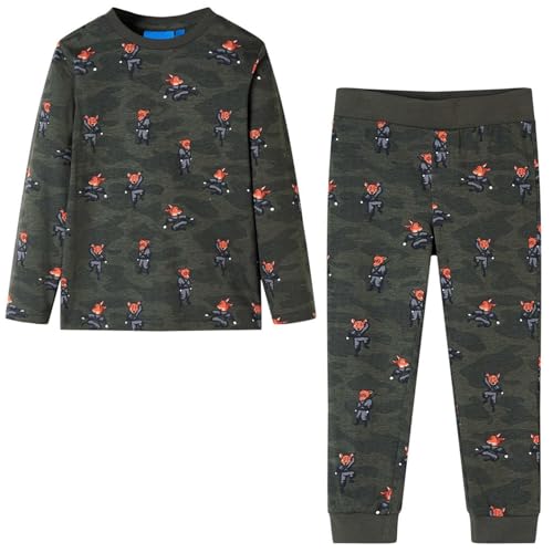 Homgoday Pijama Infantil de Manga Larga Caqui 92, Pijamas Niño Niña, Boys Long Pyjamas Set, Juego de Pijama para Niños, Pijamas Dos Piezas Manga Larga Pijama Unisex