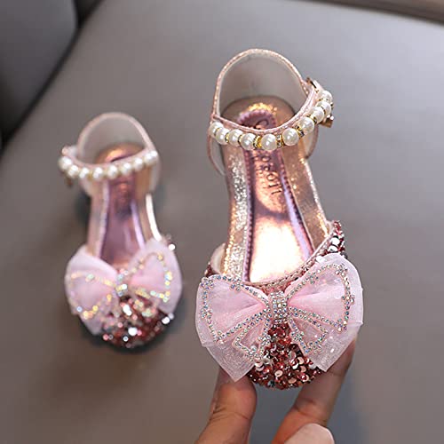 Fashion Summer Girls Sandals Dress Performance Dance Shoes Flat Light Sequins Pearl Mesh Bow Buckle Ash Slides3