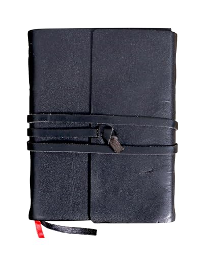 Journal en cuir noir fait main carnet vintage relié de luxe