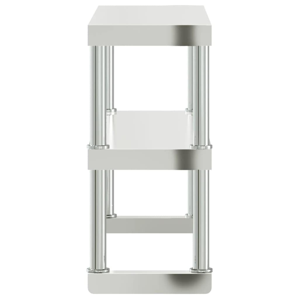 vidaXL Étagère de Table de Travail à 2 Niveaux 110x30x65 cm INOX