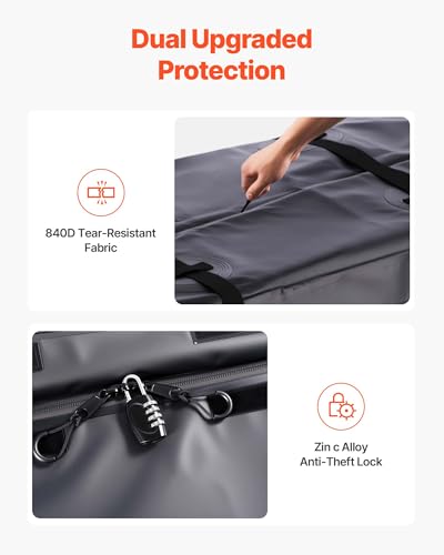 VEVOR Gepäckträgertasche für Anhängerkupplung aus wasserdichtes 840D-PVC (0,71 m³), Gepäcktasche zur Aufbewahrung auf der Ladefläche von Lkws mit verstärkten Gurten für PKW SUVs Vans Schwarz