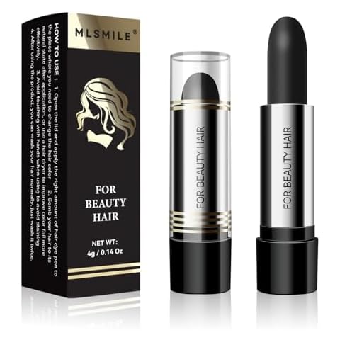 BREAKIX Disposable Hair Dye Pen, Cover Gray Hair Color Touch-Up Stick, Hair Color Pen for Roots, One-Time Hair Dye Instant Gray Root Temporary Coverage, Black, 0.14 Oz Cover