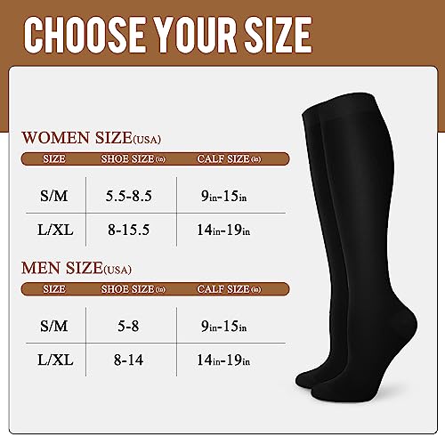 Image of Compression Socks for Women & Men (20-30mmHg) 1 /3 /7 Pairs - Best for Running, Travel,Cycling,Pregnant,Nurse