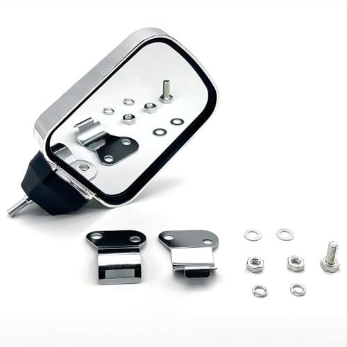 【MelHome】 トラック バックショットミラー 角形 メッキ 大型 中型 2トン サイドミラー 補助ミラー ミラー左右 超広角 死角軽減 駐車 車線変更 後方確認 日差し 部品パーツ (2)
