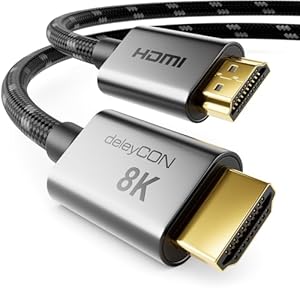 deleyCON 8K HDMI 2.1 Kabel 5m - für TV, Monitor, PS4, PS5, Xbox, Dolby Atmos Soundbar eARC, HDR10+ VRR - 48Gbps Ultra High Speed Cable - 10K/8K@60Hz, 4K@120Hz/144Hz, 2K@240Hz