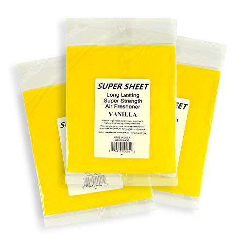Image of Super Sheet Large (8 inchx7 inch) Under Seat Car Air Freshener, 3-PACK (Vanilla)