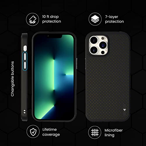 Image of Totem Graphene Case for iPhone 13 Pro Max Back Case Cover | 10ft Drop Protection | Heat Dissipation | Non Magsafe (TPU, Black)