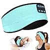 Schlafkopfhörer Bluetooth Sport Stirnband, Schlaf Kopfhörer Schlafmaske Drahtlose Musik Schlaf Kopfhörer Bluetooth Kopfhörer mit ultradünnen HD Stereo für Schlafen Joggen Yoga Meditation (Blau)