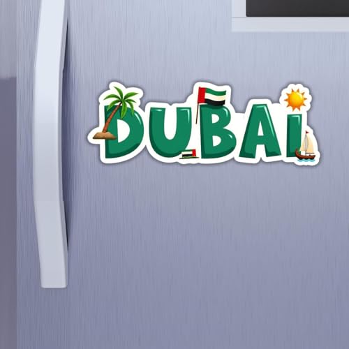 Image of Zesta Wooden Fridge Magnets Set | Refrigerator Decor Magnets for Kitchen | India Souvenir Fridge Magnet Collection | Wooden Magnet for Fridge Door Decoration (Dubai)