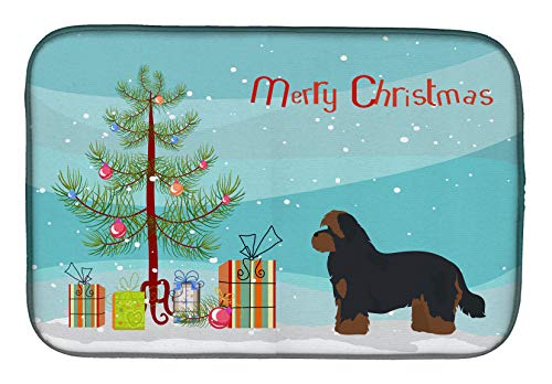 Alfombrillas para secar platos de cocina estampadas con motivos navideños de perros 2
