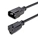 StarTech.com 1ft Standard Computer Power Adapter Cord (IEC 60320 C14 Male to NEMA 5-15R Female) - 10A - Black - Wall Power to PDU, Monitor & Computer AC Power Cable (PAC100)