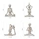STKMELON Skelett-Yoga-Figuren für Heimdekoration, 4 Stück, spirituelle Meditationsskulpturen, Harz, Retro-Heimdekoration, Dekoration für Regale