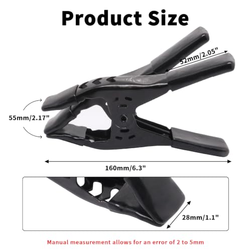 Image of 6Pcs 6 Inch Spring Clamps, Heavy Duty Metal Strong Clips Clamps (Black)