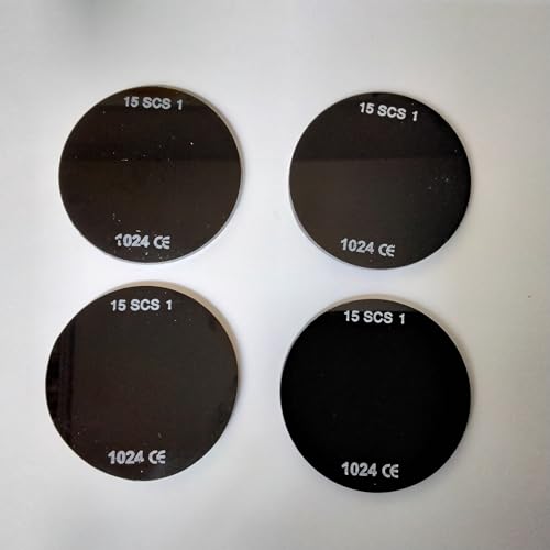 Verres de rechange DIN 15 pour lunettes de soudeur en verre minéral dense
