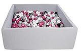 Mit 600 Bällen gefüllt. Velinda Bällebad Ballpool Kugelbad Bällchenbad Kinder-Pool mit 600 Bällen/120x120cm (Farbe der Bälle: Schwarz,Weiß, Pink,Grau)