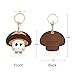 MC Fashion PU Leather Keychain Holder Case Compatible with AirTag, Cute Fruit Charm Key Ring GPS Tracker Case (Mushroom)