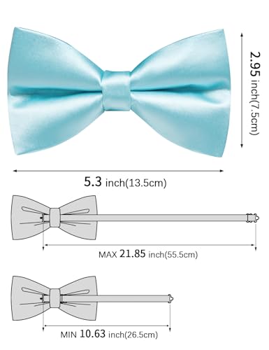 Image of Solid Color Bow Ties for Men Silk Pre-tied Tuxedo Bowtie Set 4PCS